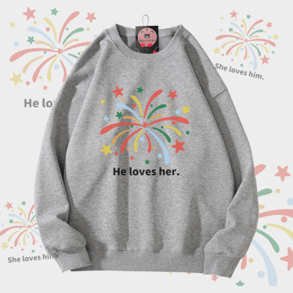 MODAKAWA Unisex-Sweatshirt mit Feuerwerksmotiv - Grey - 5XL - image 4