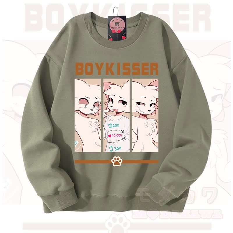 MODAKAWA X zarckets BOYKISSER Fuchs-Grafik Unisex-Sweatshirt - Hellgrün - 3XL - image 6