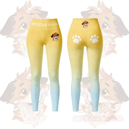 MODAKAWA X atka Fox Sport-BH-Top mit Farbverlauf und passender Leggings - Gelbe Leggings - 5XL - image 7