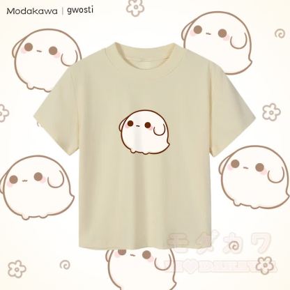 MODAKAWA X gwosti Gwosti Graphic Damen Cropped T-Shirt 92% gekämmte Baumwolle - Aprikose - XL - image 3
