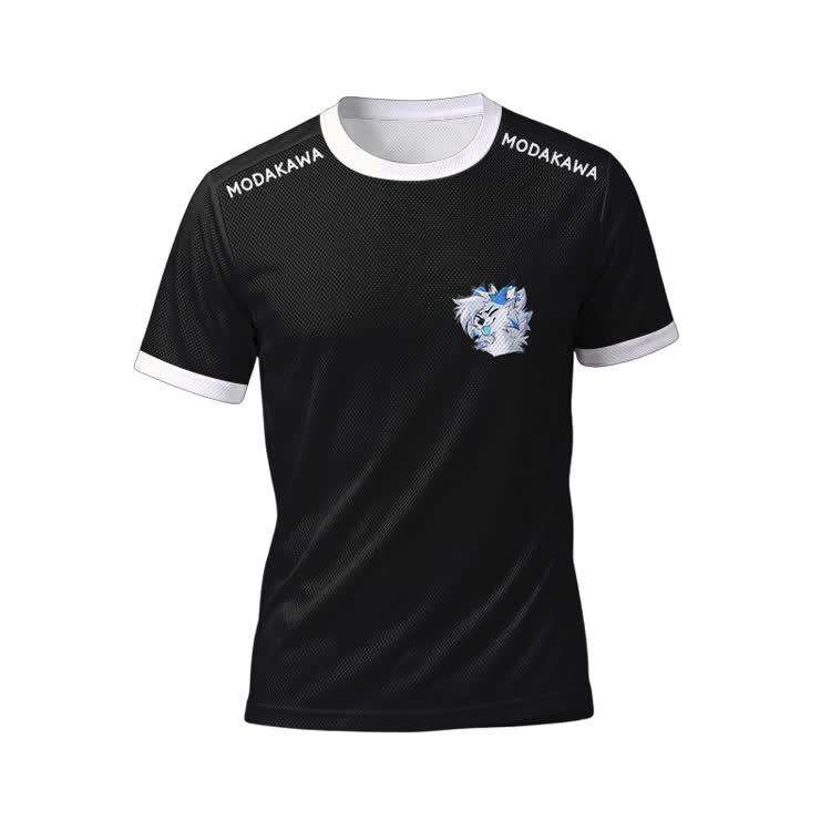 MODAKAWA X Space Wink Barker Graphic Herren-Sport-T-Shirt, Shorts mit Kordelzug und passendem Outfit - Black Top - 5XL - image 6