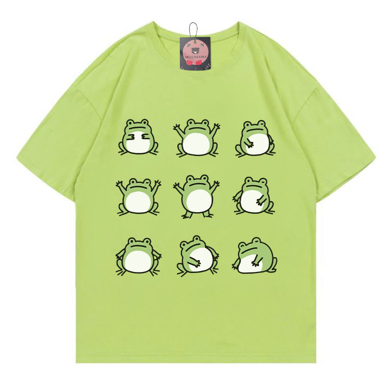Modakawa T-Shirt mit Froschprint - Green - 5XL - image 4