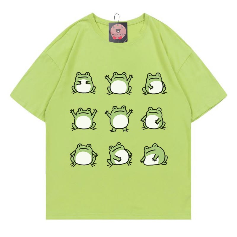 Modakawa T-Shirt mit Froschprint - Green - 5XL - image 4