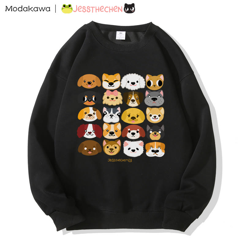 MODAKAWA X jessthechen Sweatshirt mit Welpenprint im Graffiti-Stil und Rundhalsausschnitt - Black - 5XL - image 3