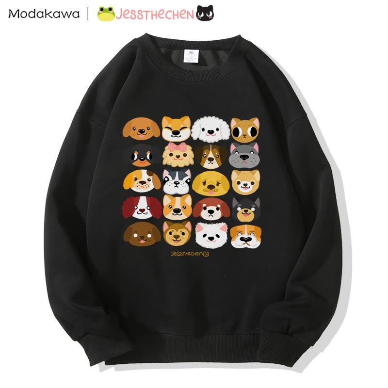 MODAKAWA X jessthechen Sweatshirt mit Welpenprint im Graffiti-Stil und Rundhalsausschnitt - Black - 5XL - image 3