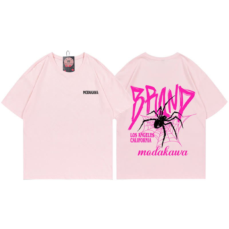 BRAND LOS ANGELES CALIFORNIA Spider Print Modakawa T-Shirt - Pink - 5XL - image 3