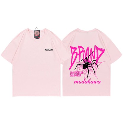BRAND LOS ANGELES CALIFORNIA Spider Print Modakawa T-Shirt - Pink - 5XL - image 3
