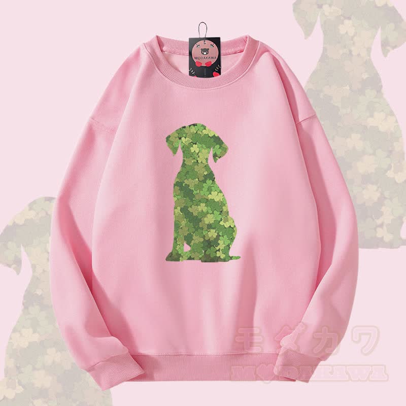MODAKAWA Unisex-Sweatshirt mit Kleeblatt-Hundemotiv - Rosa - 5XL - image 4