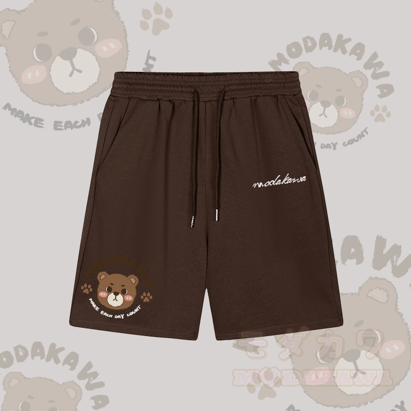 Mach jeden Tag zu etwas Besonderem – Modakawa Shorts mit Bärenmotiv - Braun - 5XL - image 4