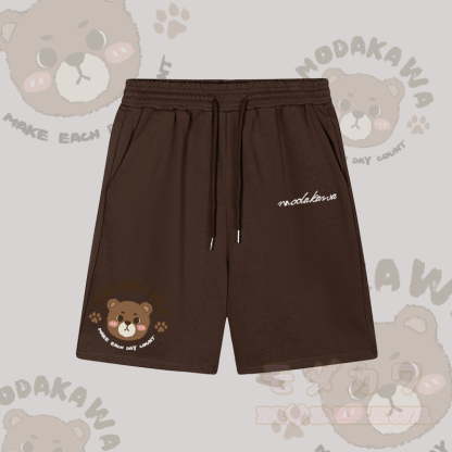 Mach jeden Tag zu etwas Besonderem – Modakawa Shorts mit Bärenmotiv - Braun - 5XL - image 4