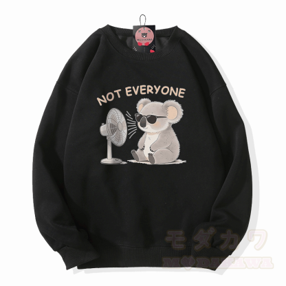 NICHT JEDER Koala-Grafik Modakawa Unisex-Sweatshirt - Schwarz - 5XL - image 4