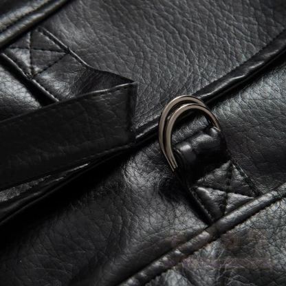 Vintage-Jacke aus Kunstleder mit Stehkragen und Reißverschluss, kurz geschnitten - image 8