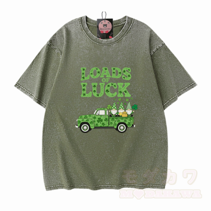 VIELE GLÜCK! Modakawa Vintage-T-Shirt aus 100 % Baumwolle mit Grafik zum St. Pakrit-Tag - Grün - 5XL - image 8