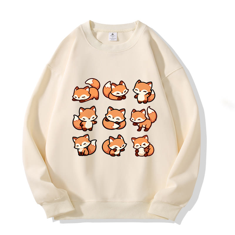 MODAKAWA Unisex-Sweatshirt mit Fuchs-Motiv - Beige - 5XL - image 2