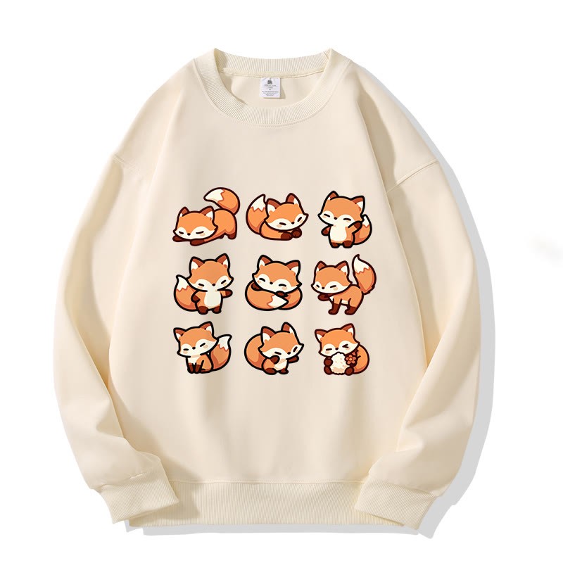MODAKAWA Unisex-Sweatshirt mit Fuchs-Motiv - Beige - 5XL - image 2