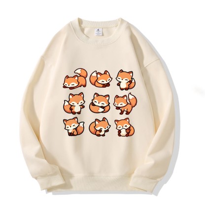 MODAKAWA Unisex-Sweatshirt mit Fuchs-Motiv - Beige - 5XL - image 2