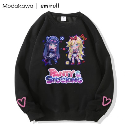 MODAKAWA X emiroll Sweatshirt mit Mädchenprint und Rundhalsausschnitt - Black - 3XL - image 4