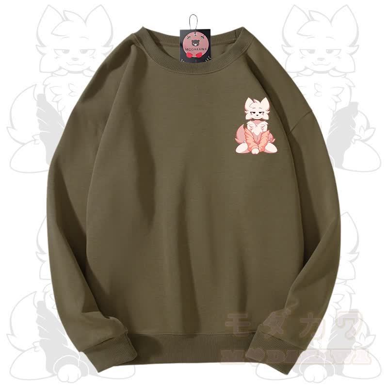 MODAKAWA X zarckets Fox Graphic Unisex Sweatshirt - Armeegrün - 3XL - image 10
