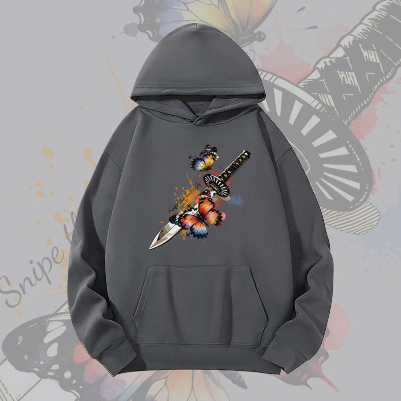 MODAKAWA Schmetterlingsschwert-Grafik-Hoodie (schwer) - Dark Grey - 2XL - image 3