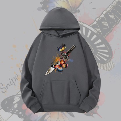 MODAKAWA Schmetterlingsschwert-Grafik-Hoodie (schwer) - Dark Grey - 2XL - image 3
