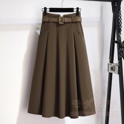 Zweiteiliger Pullover mit 3D-Blumenmuster, Gürtel und Rock - Rock - XL - image 4