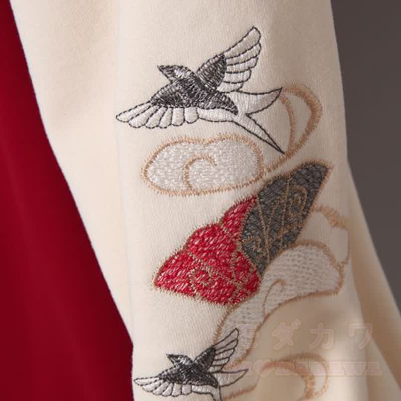 Kapuzenpulloverkleid im chinesischen Stil mit Hasen- und Kranichmuster - image 6