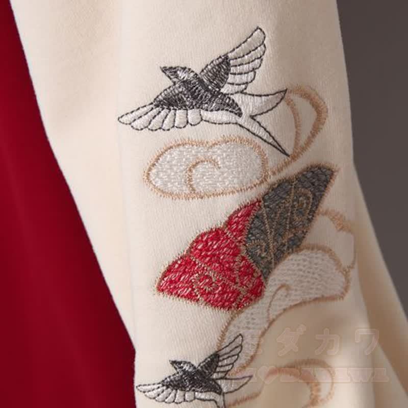 Kapuzenpulloverkleid im chinesischen Stil mit Hasen- und Kranichmuster - image 6