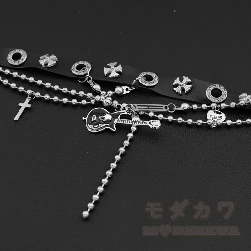 Gothic Gitarren-Kreuz-Choker-Halskette - image 5