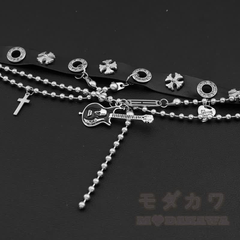 Gothic Gitarren-Kreuz-Choker-Halskette - image 5