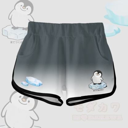 Zweiteiliges Set von Modakawa: T-Shirt mit Pinguin-Motiv aus 100 % Baumwolle, Shorts mit Farbverlauf - Graue Shorts - 5XL - image 5