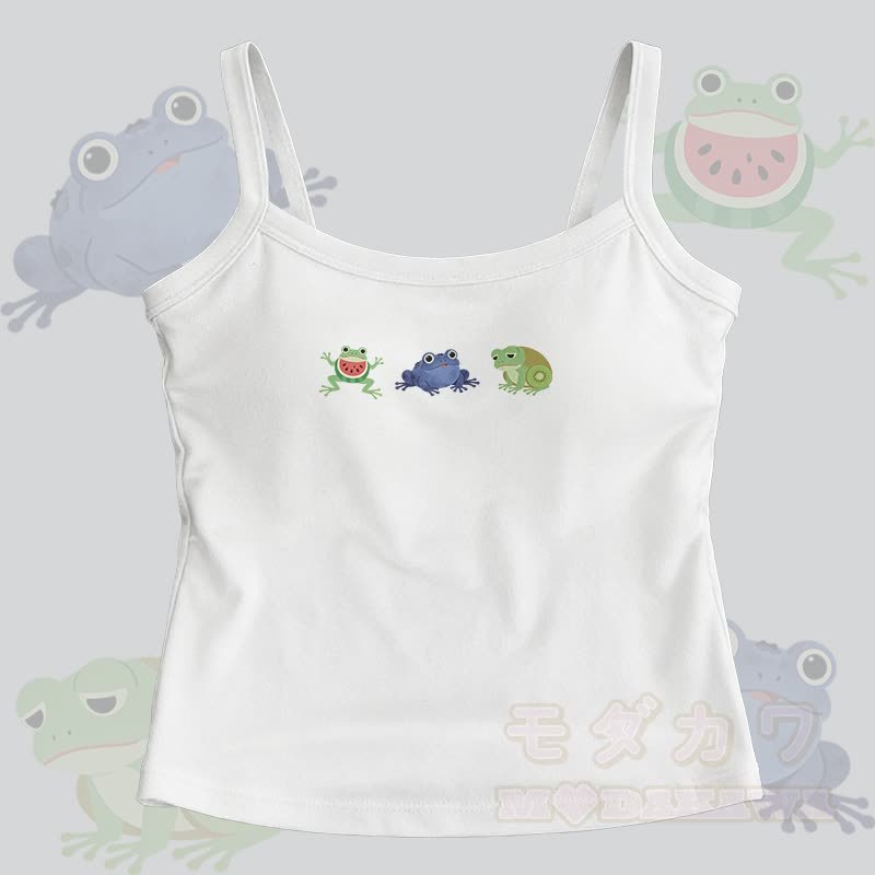 Fruit Frog Graphic Modakawa Cami Top - Weiß - One Size - image 3