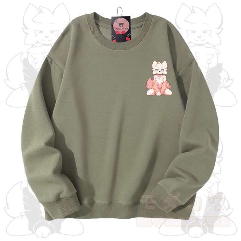 MODAKAWA X zarckets Fox Graphic Unisex Sweatshirt - Hellgrün A - 3XL - image 11