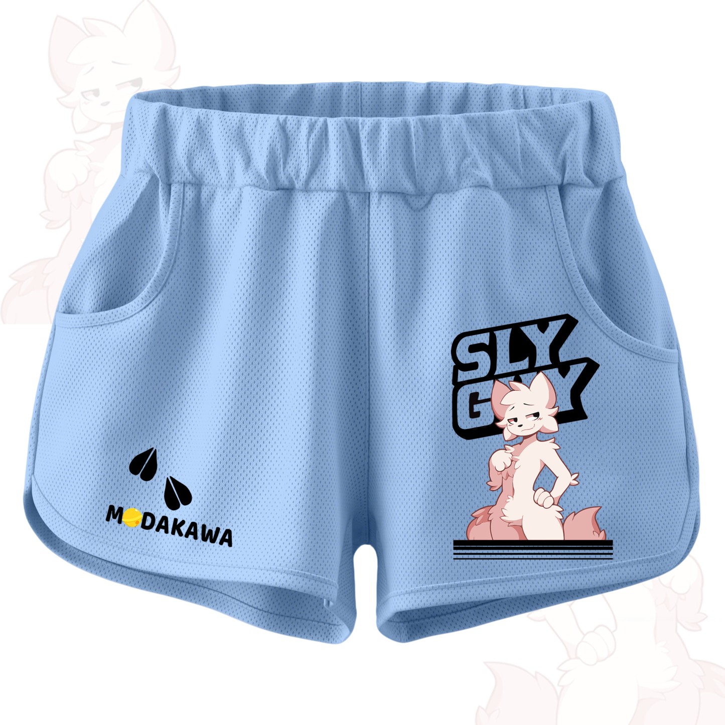 MODAKAWA X zarckets SLY GUY Anime Fox Print Casual Shorts - Blau - 5XL - image 6