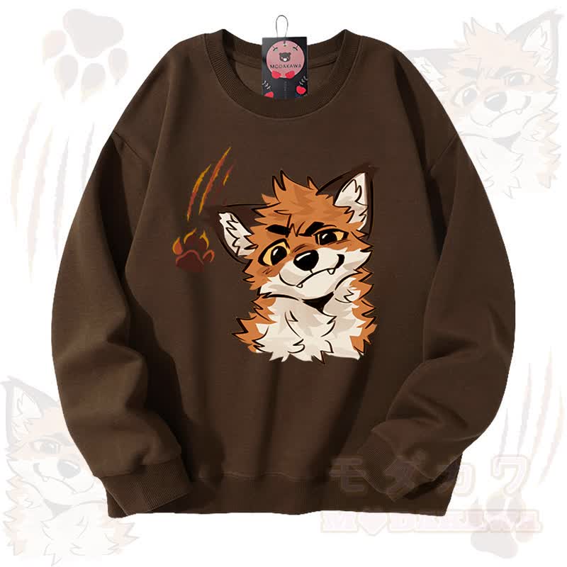 MODAKAWA X atka Fox Graphic Unisex Sweatshirt - Braun - 3XL - image 6