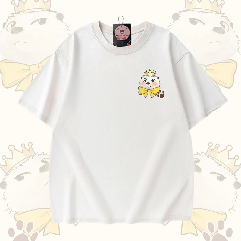 Biber-Grafik Modakawa Vintage Washed T-Shirt Jeansshorts passendes Outfit - White T-shirt - 3XL - image 2