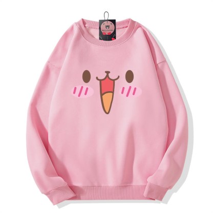 Sweatshirt mit Hasenprint und Rundhalsausschnitt - Pink - 5XL - image 4