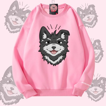 MODAKAWA Unisex-Sweatshirt mit lächelndem Koda-Motiv - Pink - 5XL - image 3