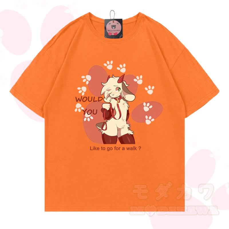 MODAKAWA X zarckets Goat Graphic 100% Baumwoll-T-Shirt - Orange - 5XL - image 17