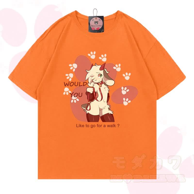 MODAKAWA X zarckets Goat Graphic 100% Baumwoll-T-Shirt - Orange - 5XL - image 17