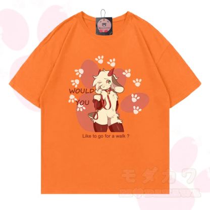 MODAKAWA X zarckets Goat Graphic 100% Baumwoll-T-Shirt - Orange - 5XL - image 17