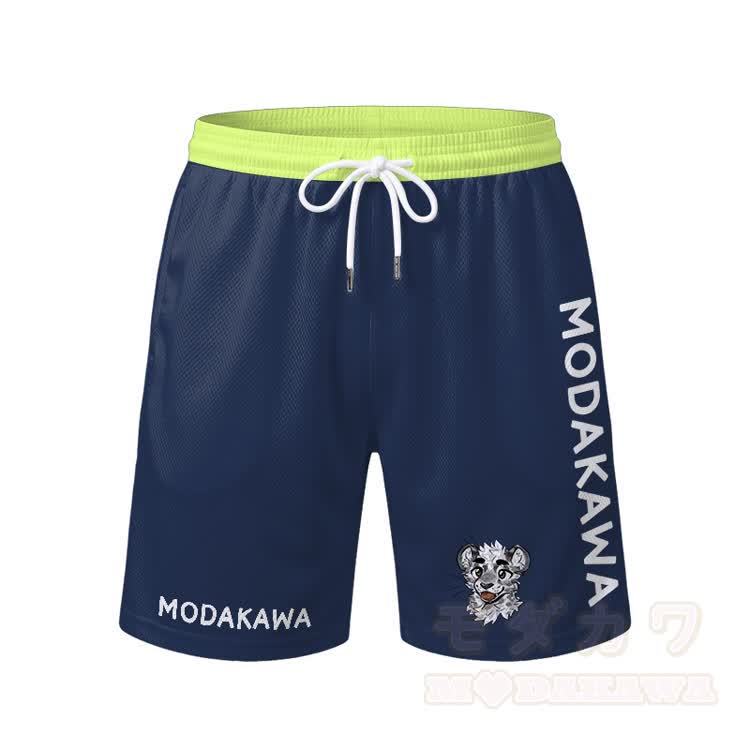 MODAKAWA X atka Tiger Graphic Herren-Sport-T-Shirt mit Kordelzug und passender Shorts - Blaue Shorts - 5XL - image 8