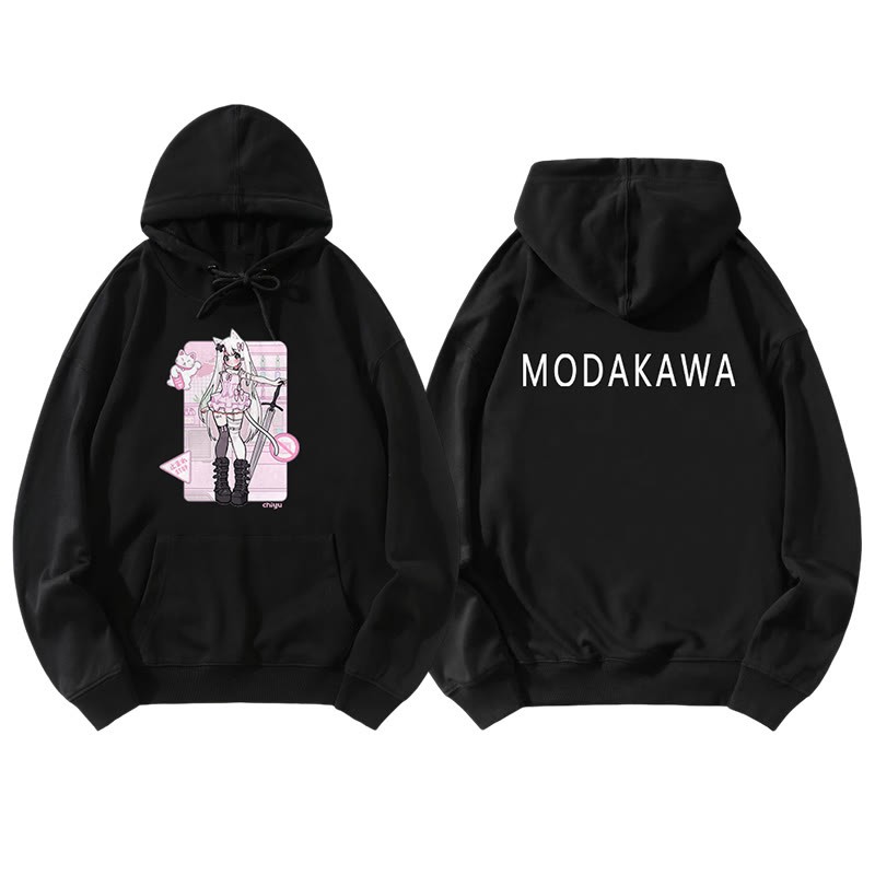 MODAKAWA X airii.exe – Lockerer Kapuzenpullover mit Kitty-Girl-Buchstabendruck - Black A - 5XL - image 8