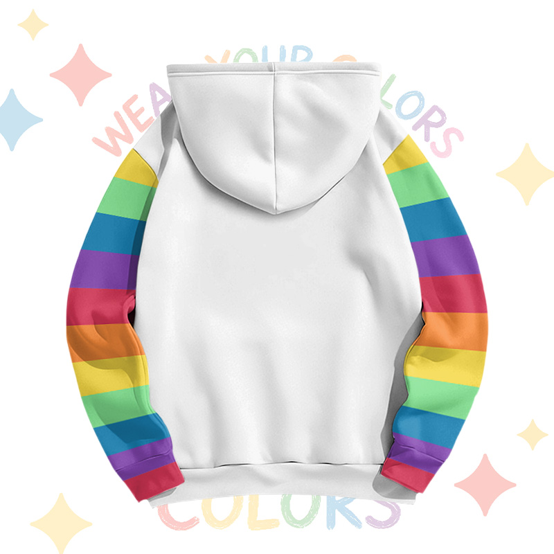 Zeig deine Farben! Modakawa Pullover-Hoodie mit Regenbogen-Cape-Katzenmotiv - image 4