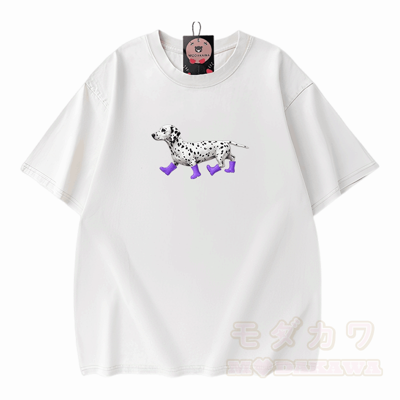 Dalmatiner-Grafik Modakawa Unisex Vintage Washed T-Shirt - Weiß - 5XL - image 5