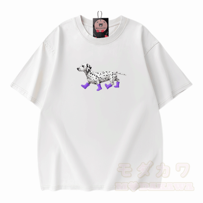 Dalmatiner-Grafik Modakawa Unisex Vintage Washed T-Shirt - Weiß - 5XL - image 5