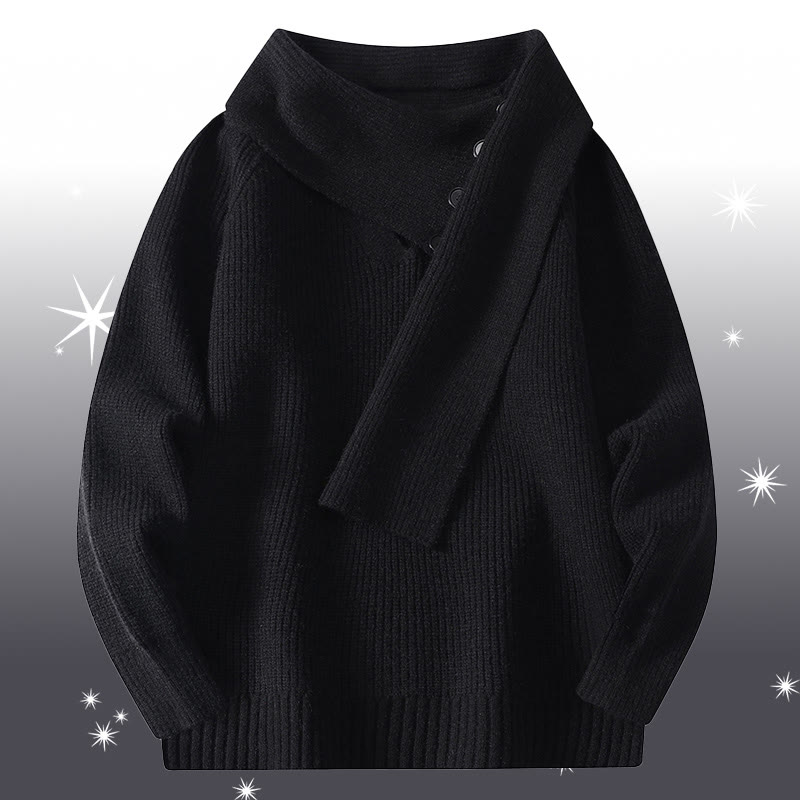 Zweiteiler bestehend aus unregelmäßig gestricktem Pullover und Cordhose - Black Sweater - 4XL - image 9