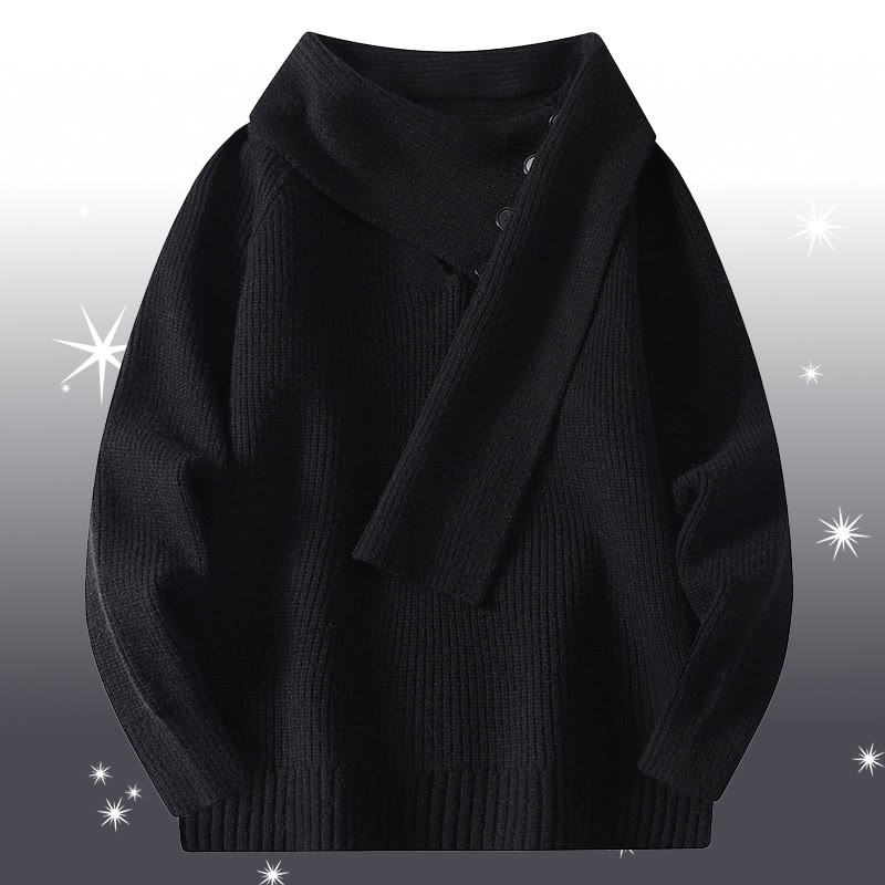Zweiteiler bestehend aus unregelmäßig gestricktem Pullover und Cordhose - Black Sweater - 4XL - image 9
