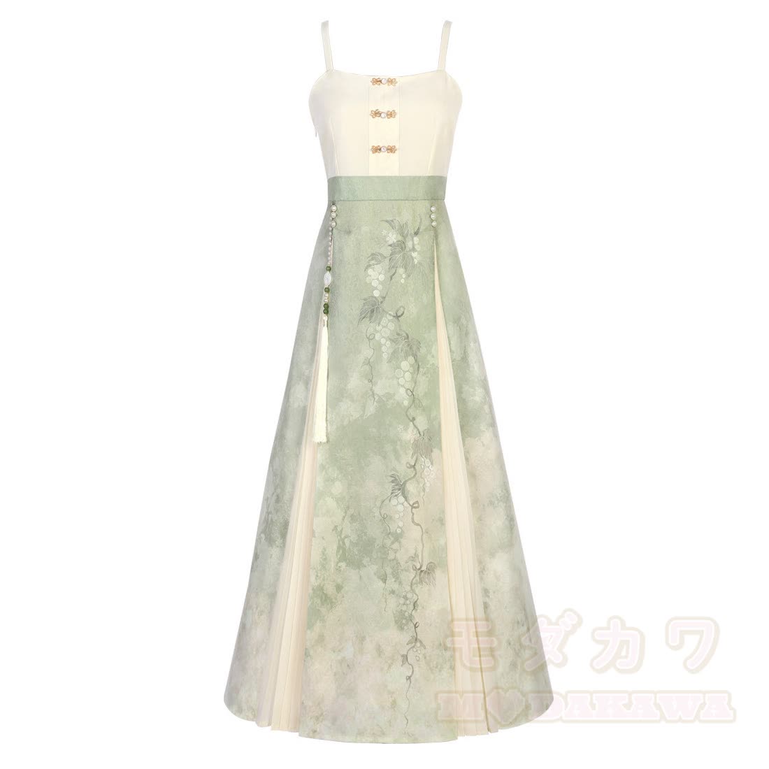 Vintage-Bluse mit bestickter Schleife und plissiertem Trägerkleid, zweiteiliges Set - Kleid - 4XL - image 8