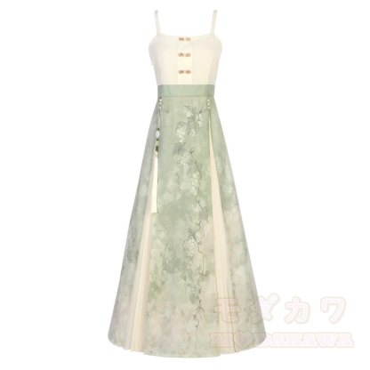 Vintage-Bluse mit bestickter Schleife und plissiertem Trägerkleid, zweiteiliges Set - Kleid - 4XL - image 8