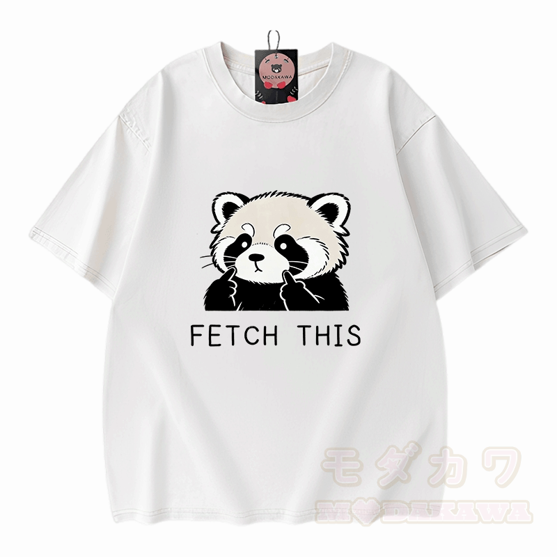 Hol dir dieses Panda-Grafik-Modakawa-Vintage-T-Shirt aus 100 % Baumwolle (gewaschen). - Weiß - 5XL - image 3